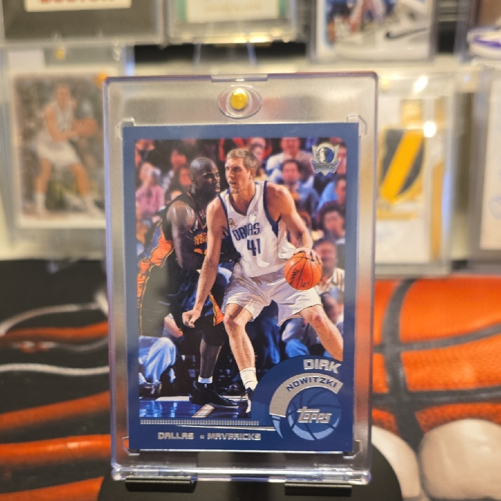 Topps Dirk Nowitzki Mavericks Card with Blue Highlights